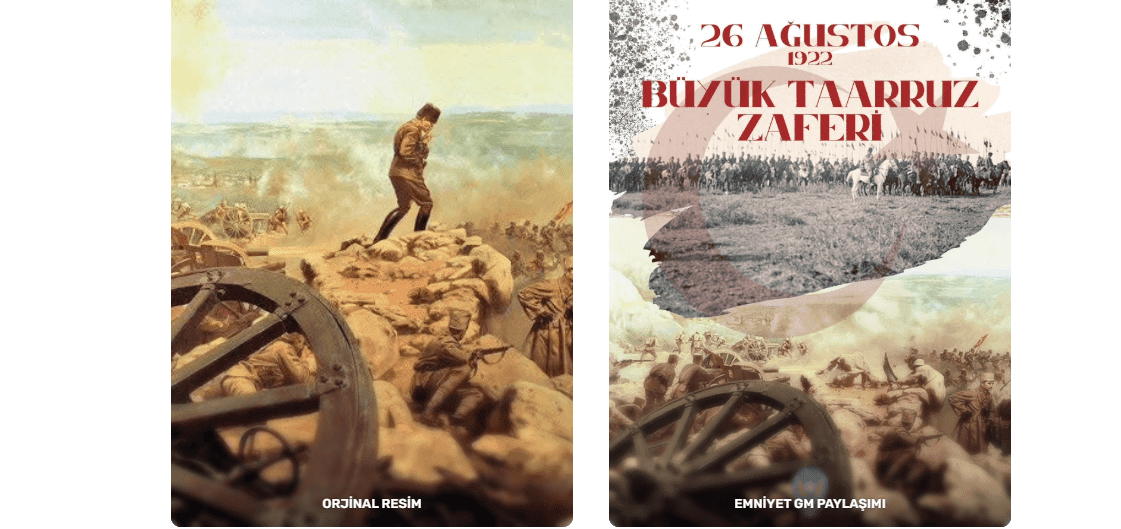 Emniyet Genel Müdürlüğü’nden Skandal Atatürk Sansürü Emniyet Genel Müdürlüğü'nün Büyük Taarruz’un 103. yıl dönümü dolayısıyla sosyal