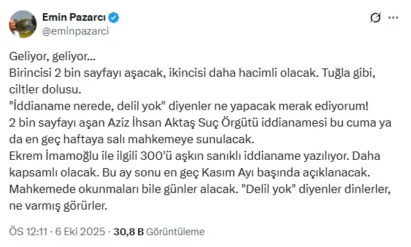 Pazarcı’nın Açıklaması