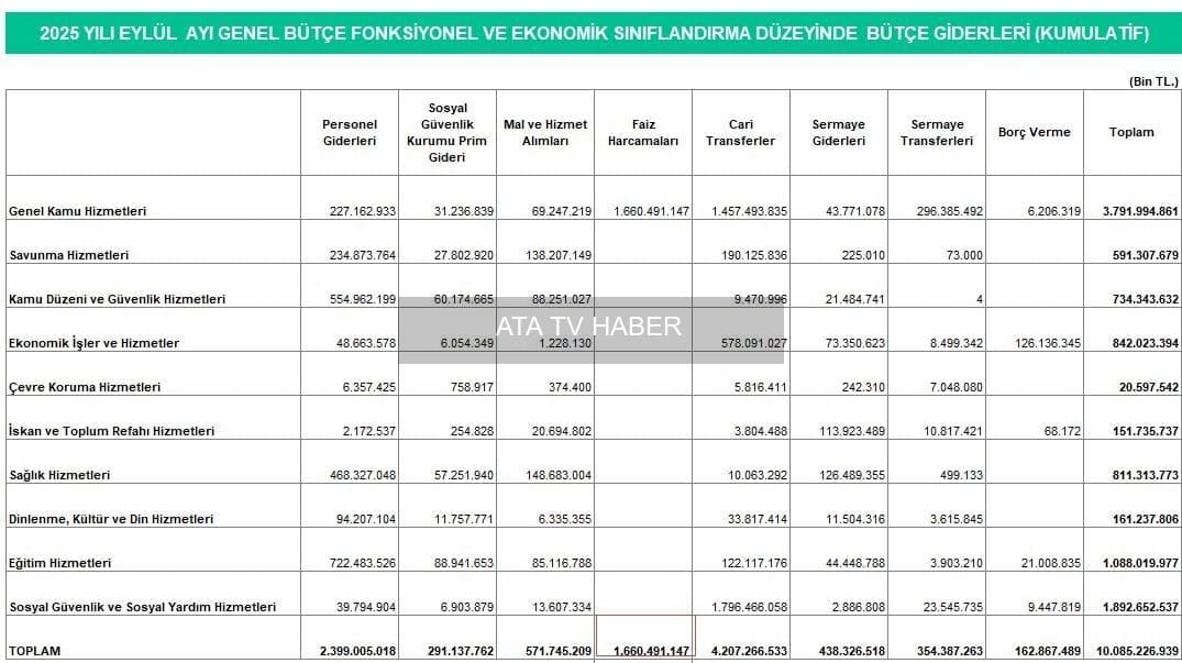 Hazine ve Maliye Bakanlığı Bütçe Verilerini Açıkladı