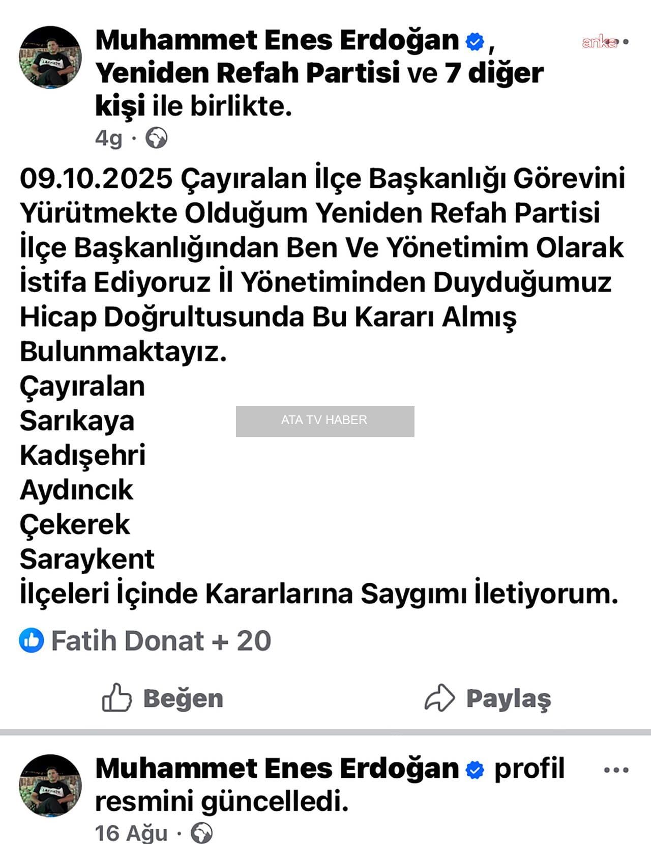 İlçe Başkanlarından Ortak Tepki