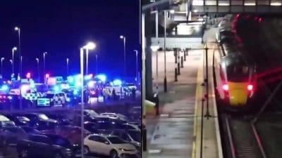 Stevenage’den Peterborough yönüne giden bir yolcu treninde akşam saatlerinde bıçaklı