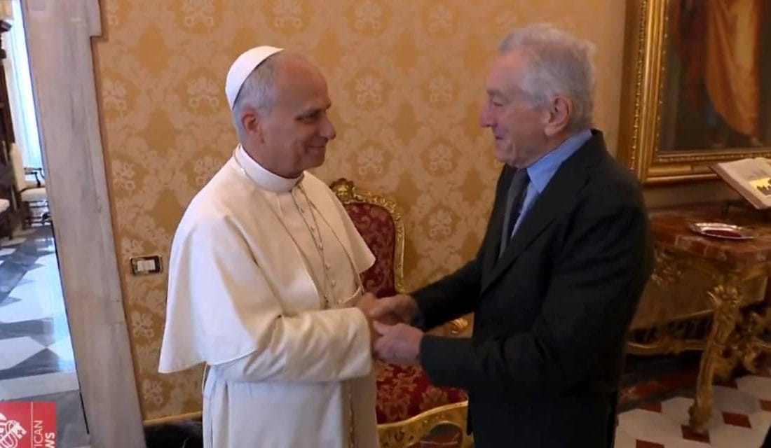 Papa ile ünlü aktör Robert De Niro görüştü Robert De Niro Roma’da: Papa ile Görüştü, Belediye Nişanı ve