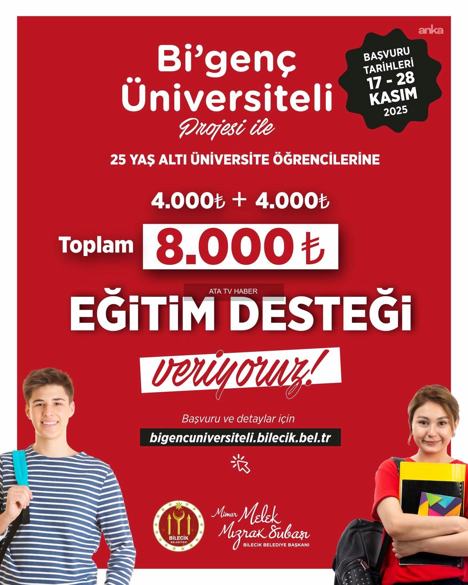 Bilecik’ten Gençlere 8 Bin TL Eğitim Desteği: Başvuru Tarihleri ve Detaylar