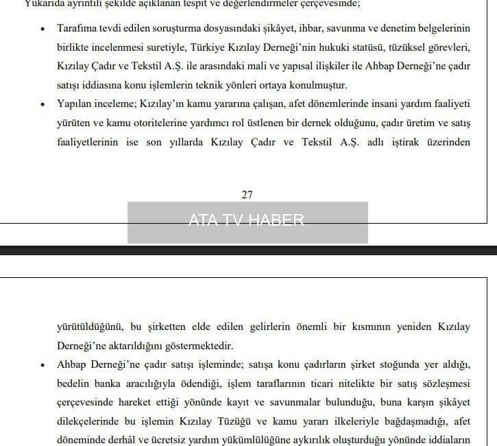 Kızılay’ın depremde çadır sattığı resmen doğrulandı! Kızılay çadır satışına ilişkin inceleme raporu savcılığa iletildi Cumhuriyet yazarı
