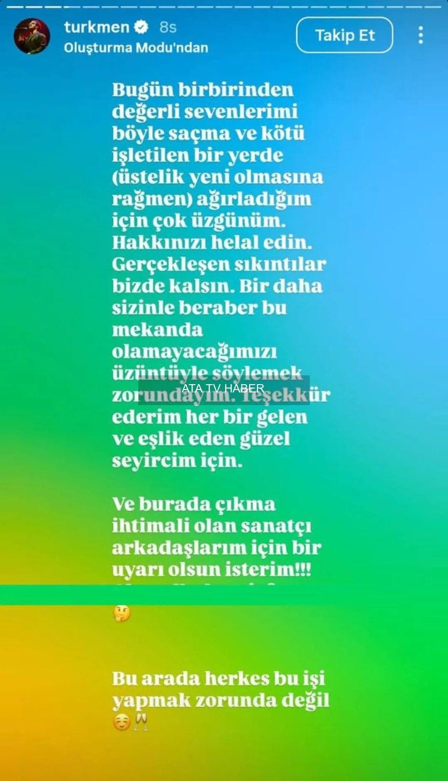 Gökhan Türkmen'den Açıklama