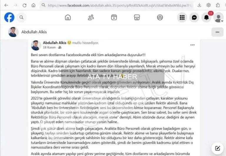 Şırnak Üniversitesi'nde tartışma yaratan kadro ilanı: Rektörün kardeşi aday gösterildi iddiası
