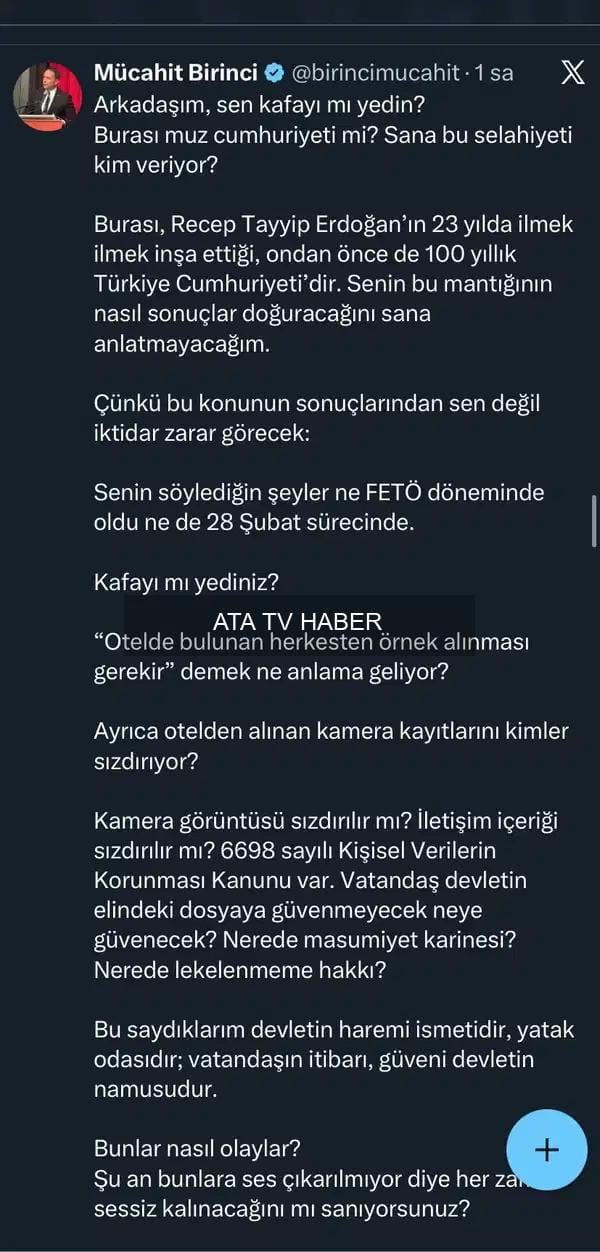 Cem Küçük’ün Paylaşımı ve Eleştiriler