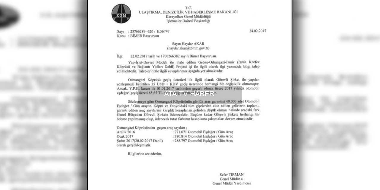 Osmangazi Köprüsü 2025 Raporu: Garanti Geçişler Tutulduğu Hâlde Hazine 505 Milyon Dolar Ödeme Yaptı
