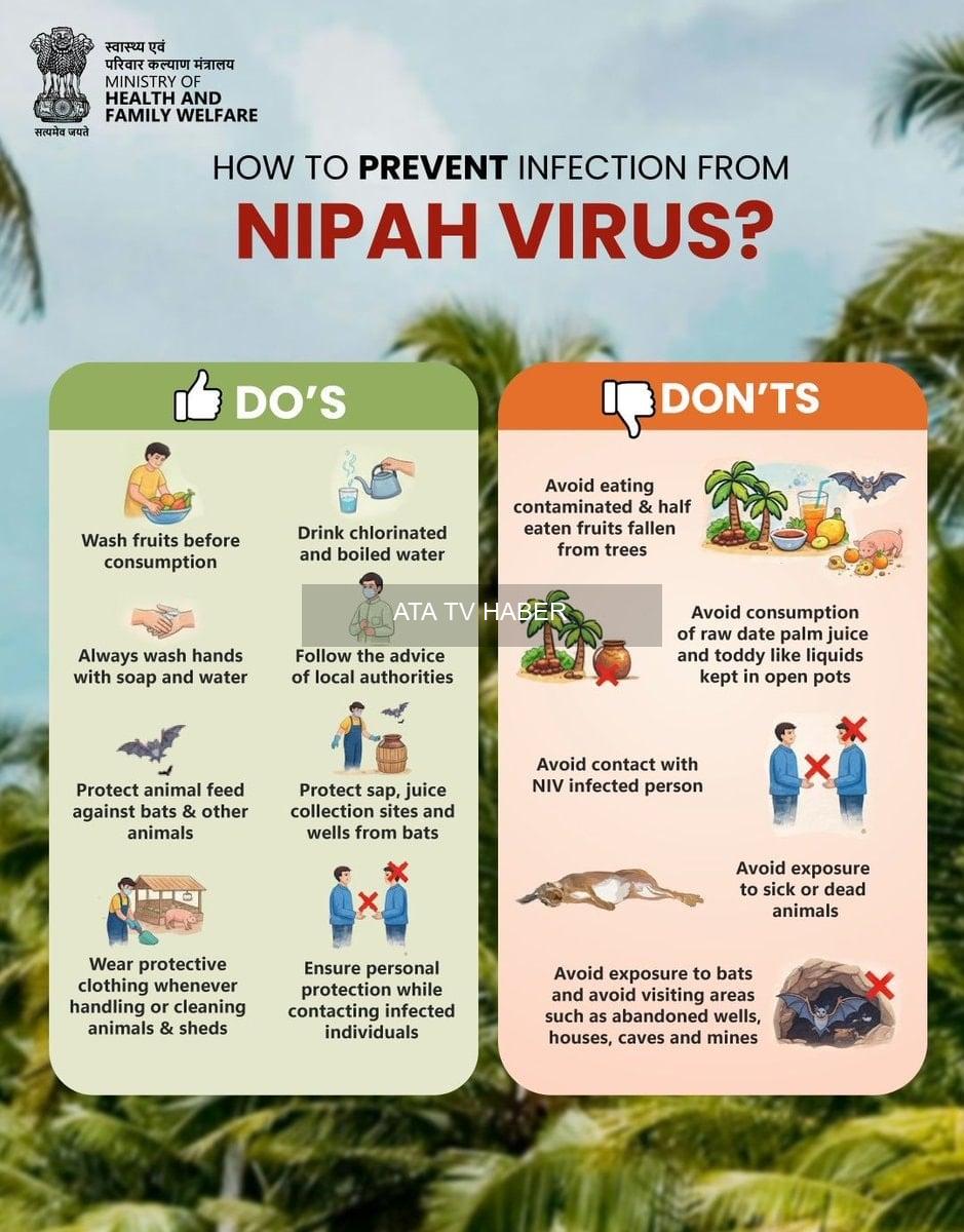Batı Bengal'de Nipah virüsü şüphesiyle iki hemşirede pozitif vaka