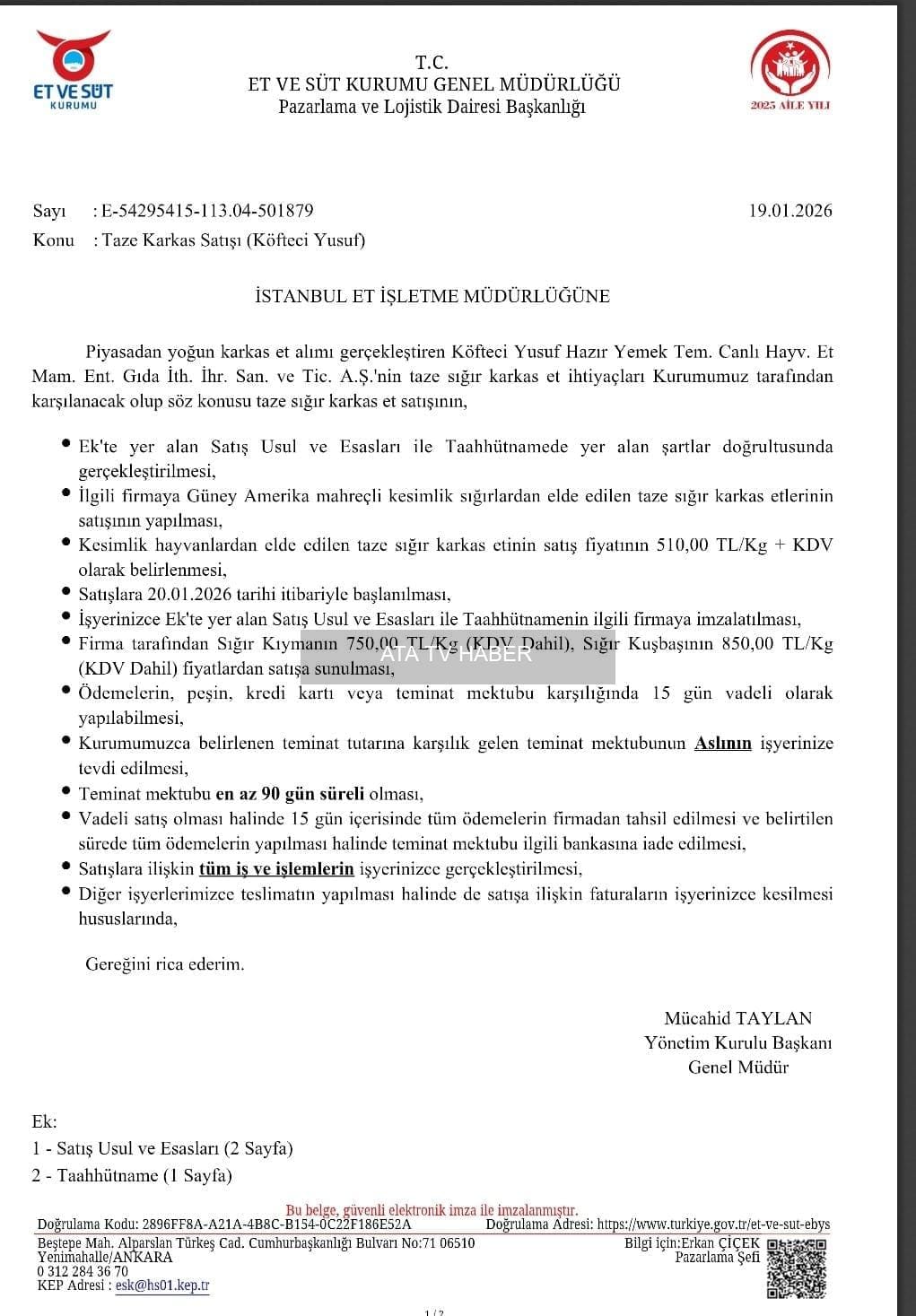 ESK ile Köfteci Yusuf Arasında İthal Karkas Et Anlaşması: Fiyat Artışları ve Dağıtım Tartışmaları