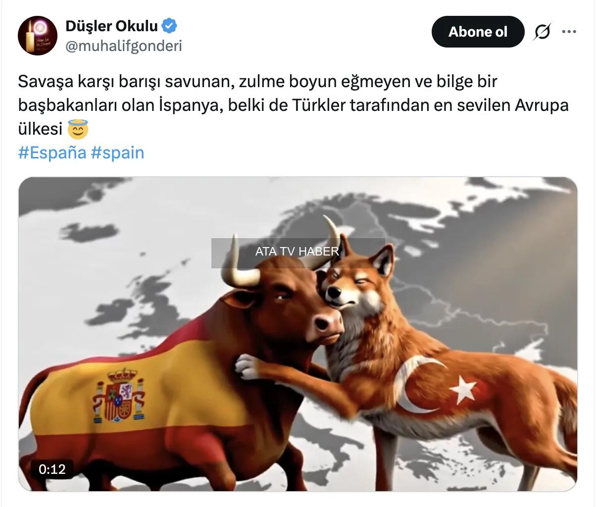 İspanya-Türkiye Sosyal Medya Etkileşimi: Savaş Karşıtı Mesajlar ve Dayanışma Rüzgarı