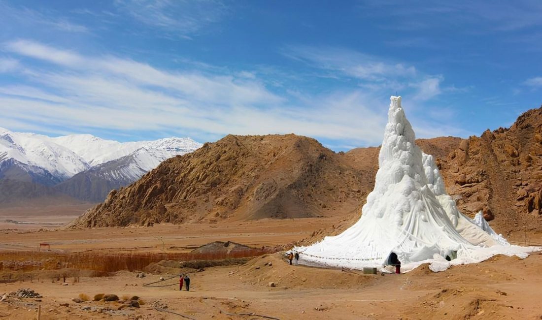Ladakh’ın ‘Buz Stupaları’ Tarımsal Su Kıtlığına Çözüm Oluyor Hindistan‘ın kurak