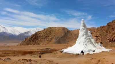 Ladakh’ın ‘Buz Stupaları’ Tarımsal Su Kıtlığına Çözüm Oluyor Hindistan‘ın kurak