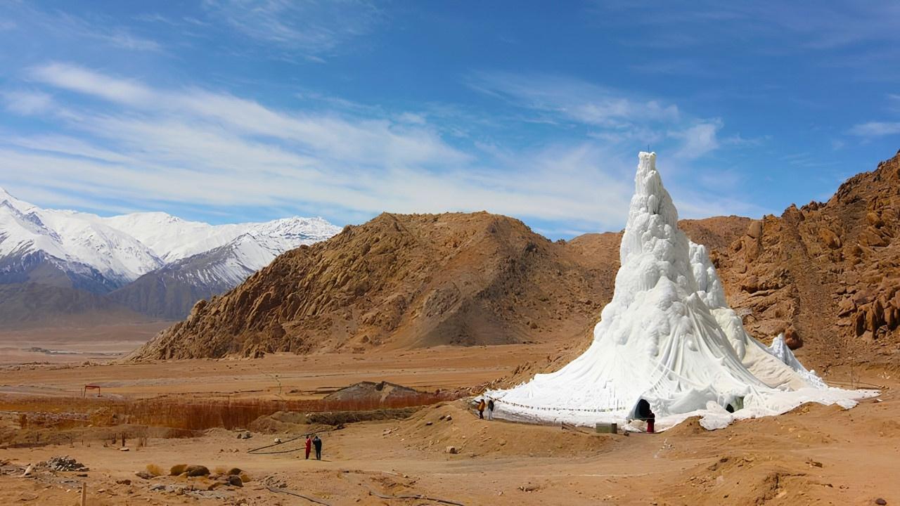 Ladakh’ın ‘Buz Stupaları’ Tarımsal Su Kıtlığına Çözüm Oluyor Hindistan‘ın kurak