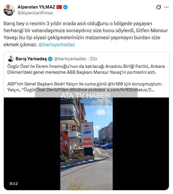 Mansur Yavaş'ın Portresi ABP Genel Merkezinde: İddia ve Yanıtlar