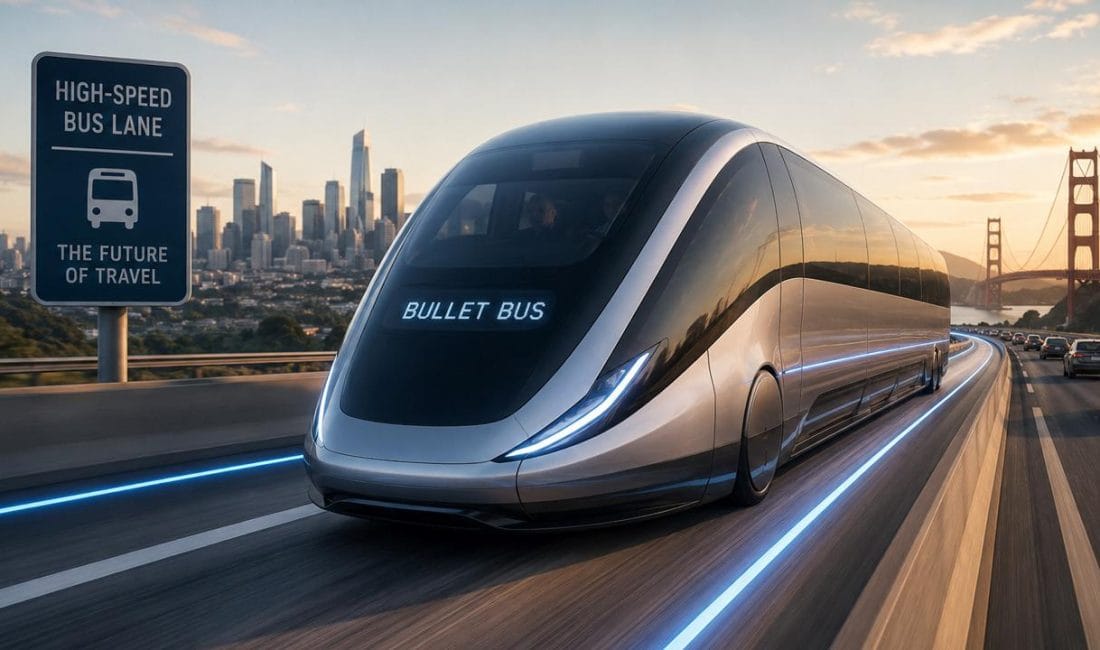Kaliforniya’da Geliştirilen 225 km/s Hız Kapasiteli ‘Bullet Bus’ Konsept Projesi