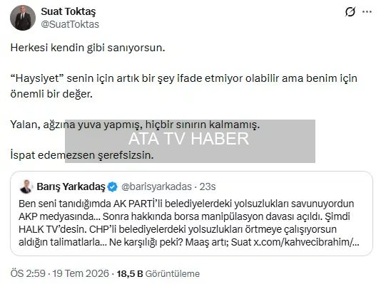 Yarkadaş ile Gökçek'in Ortak Paylaşımı Tartışma Başlattı