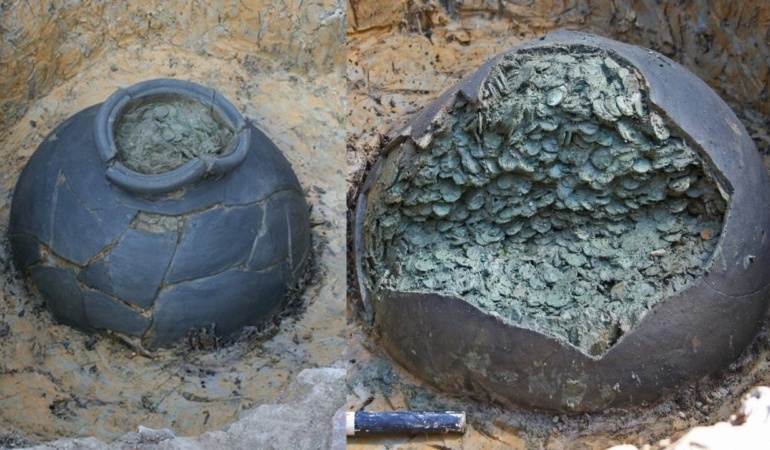 Toprağın altından 50 binden fazla sikke çıktı: Tam 158 kilo ağırlığında